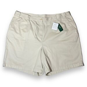 L.L Bean Women’s Wrinkle-Free Bayside Shorts Heritage Stone 7” Size 20